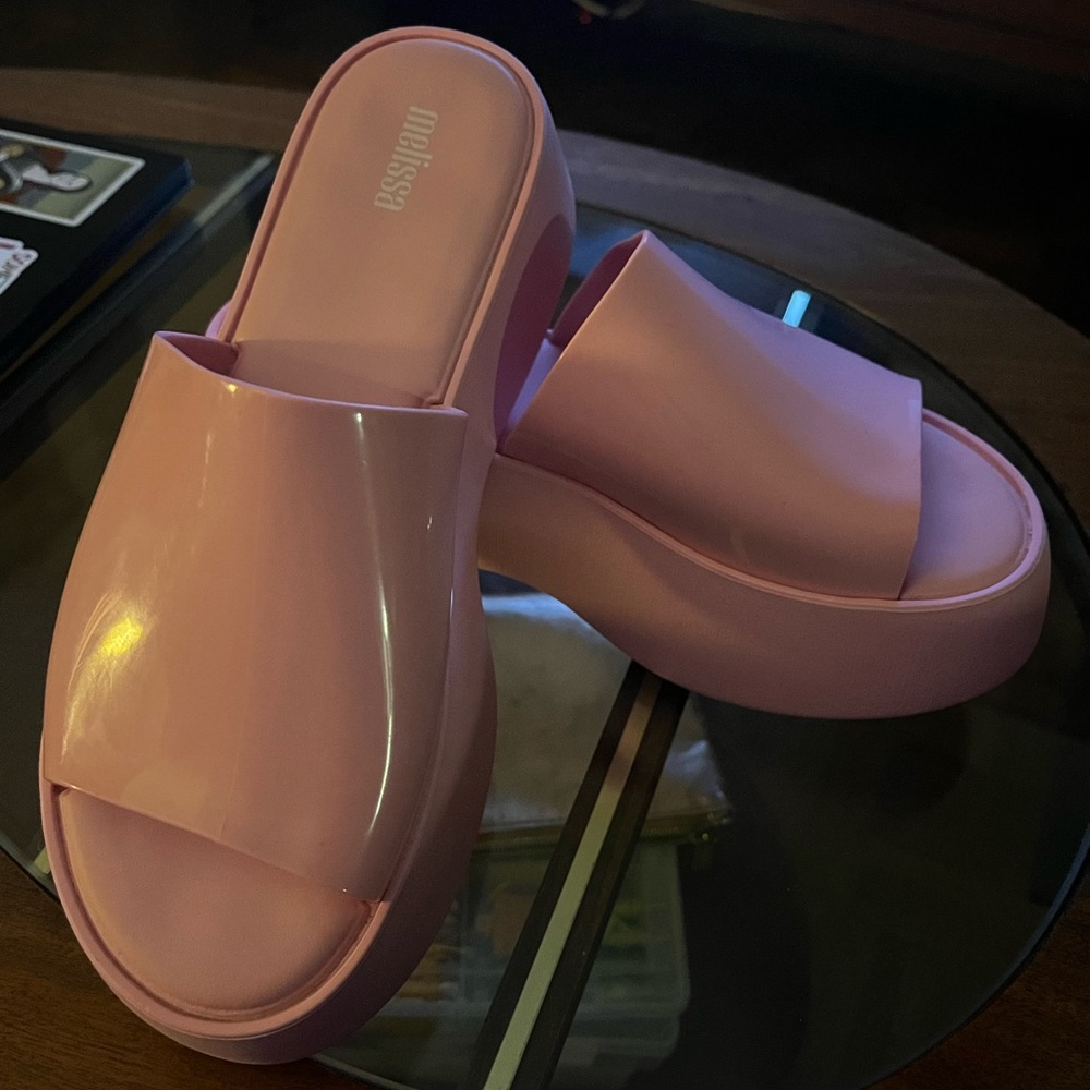 Pink Melissa Becky Platforms, like new!